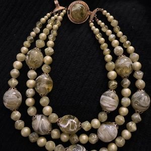 $50 Vintage (1950s) Mid Century Green Necklace and Bracelet